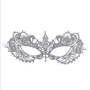 Masquerade Silver Mask With Rhinestones